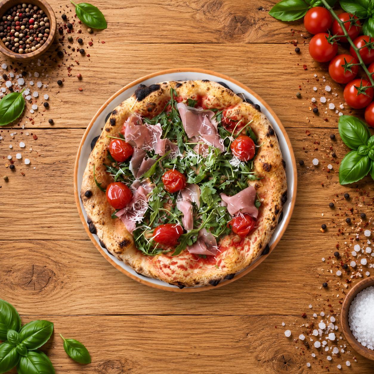 Włoska pizza na wspólny posiłek w restauracji Słoneczna w Roczynach